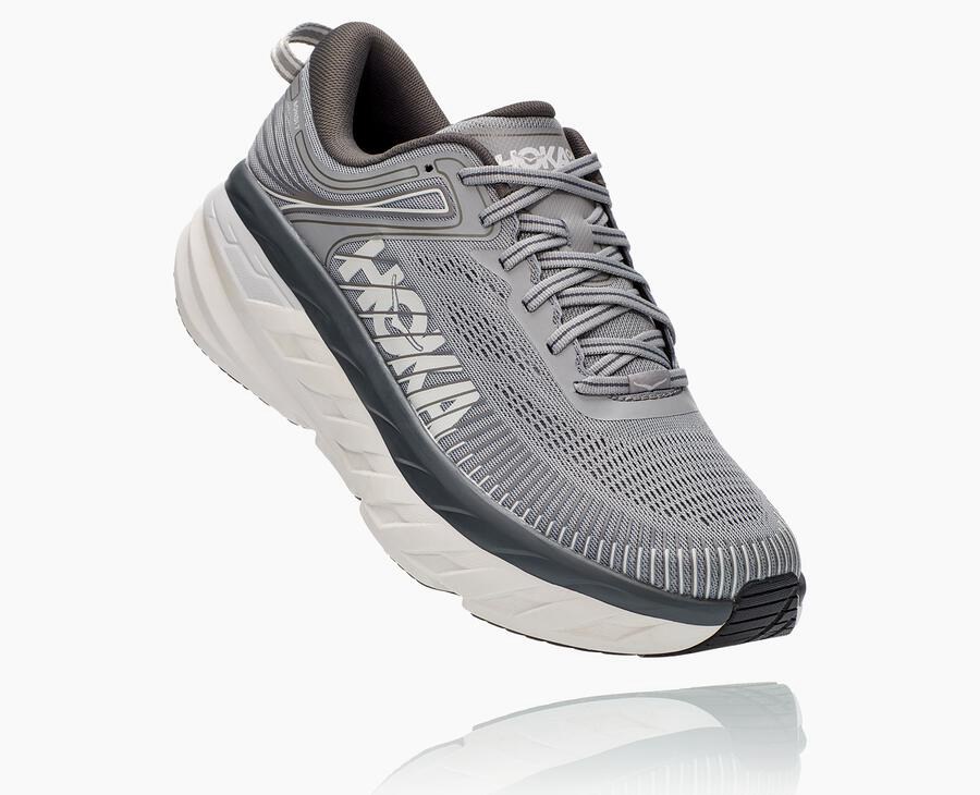 Hoka One One Koşu Ayakkabısı Erkek Gri - Bondi 7 - MG0984731